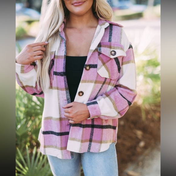 Multi color shacket. Never been worn. Size large. - Picture 2 of 3